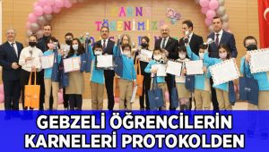 Gebzeli öğrencilere karneleri protokolden