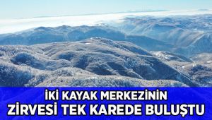 İki kayak merkezinin zirvesi tek karede buluştu