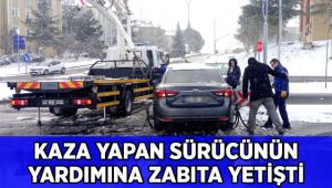 Kaza yapan sürücünün yardımına Zabıta yetişti