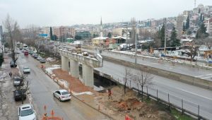 Kuruçeşme tramvay köprüsünün ayakları yükseliyor