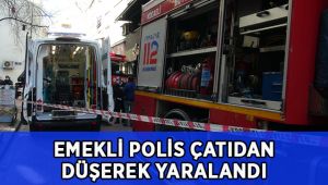 Emekli polis 6 katlı binanın çatısından düşerek yaralandı