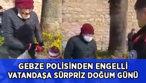 Polisten engelli vatandaşa doğum günü sürprizi