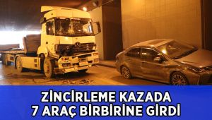 Zincirleme kazada 7 araç birbirine girdi!