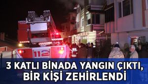 3 katlı binada yangın çıktı, bir kişi dumandan etkilendi