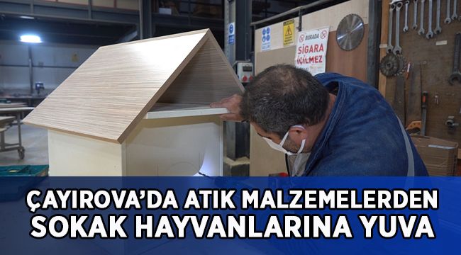 Atık malzemelerden sokak hayvanlarına sıcak yuva