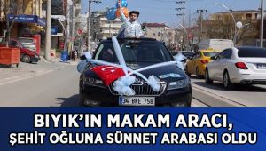 Bıyık’ın makam aracı, şehit oğluna sünnet arabası oldu
