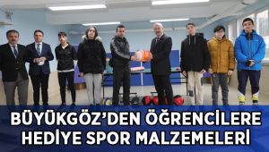 Büyükgöz’den öğrencilere hediye spor malzemeleri