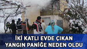 İki katlı evde çıkan yangın paniğe neden oldu