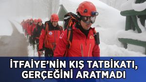 İtfaiyenin kış tatbikatı gerçeği aratmadı