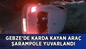 Karda kayan araç şarampole yuvarlandı: 4 yaralı