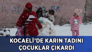 Kocaeli'de karın tadını her zamanki gibi çocuklar çıkardı