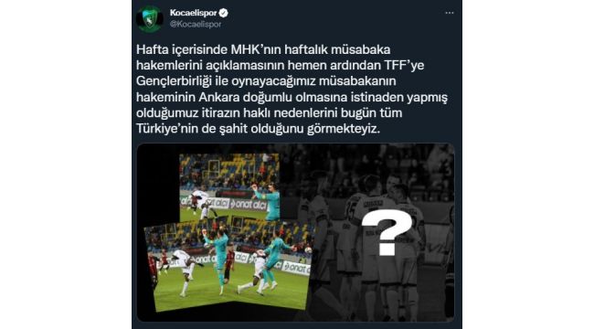 Kocaelispor’dan hakem isyanı