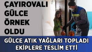 Minik Gülce atık yağları topladı ekiplere teslim etti