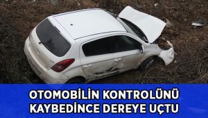 Otomobilinin kontrolünü kaybedince dereye uçtu: 1 yaralı