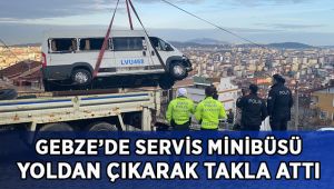 Servis minibüsü yoldan çıkarak takla attı: 1 yaralı