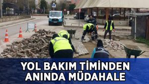 Yol bakım timinden anında müdahale