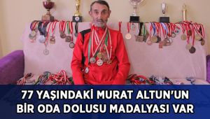 77 yaşındaki Murat Altun'un spor azmi, bir oda dolusu madalyası var
