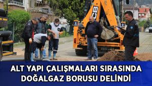 Alt yapı çalışmaları sırasında doğalgaz borusu delindi