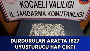 Durdurulan araçta 1827 uyuşturucu hap çıktı