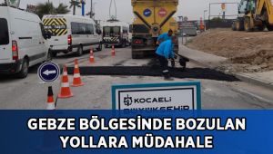 Gebze bölgesinde bozulan yollara müdahale