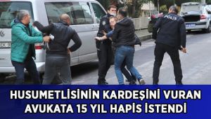 Husumetlisinin kardeşini vuran avukata 15 yıl hapis istendi