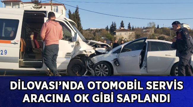 Karşı şeride geçen otomobil işçi servisine ok gibi saplandı: 6 yaralı