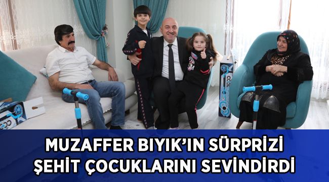 Muzaffer Bıyık’ın sürprizi şehit çocuklarını sevindirdi