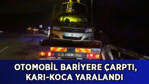 Otomobil bariyere çarptı, karı-koca yaralandı