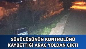 Sürücüsünün kontrolünü kaybettiği araç yoldan çıktı