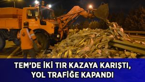 TEM’de iki tır kazaya karıştı, yol trafiğe kapandı