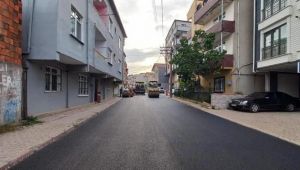 Gebze’de sıcak asfalt serim çalışmaları