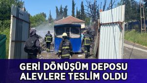 Geri dönüşüm deposu alevlere teslim oldu