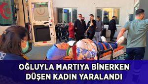 Oğluyla birlikte martıya binerken düşen kadın yaralandı