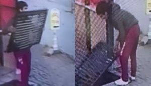 100 kiloluk mazgal kapağını sırtlayıp böyle çaldı