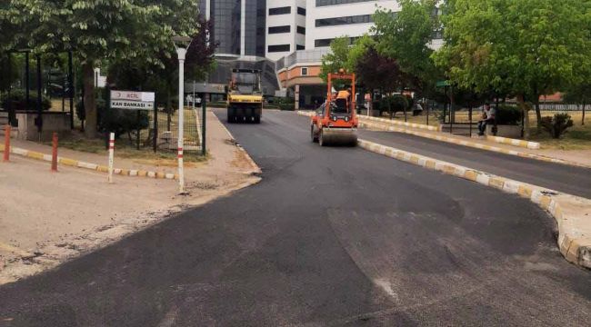 KOÜ Tıp Fakültesi girişi asfaltlandı