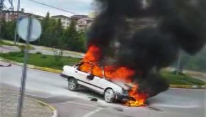 Yangını söndürmeye gitmişti, aracı yandı!