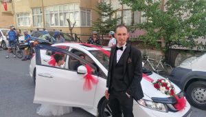 Gebze’de bisikletli düğün konvoyu