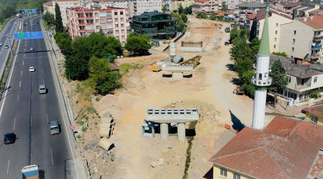 Tramvay Hattı’nda çelik kirişler hazırlanıyor