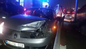 D-100’de bariyere çarpan sürücü yaralandı