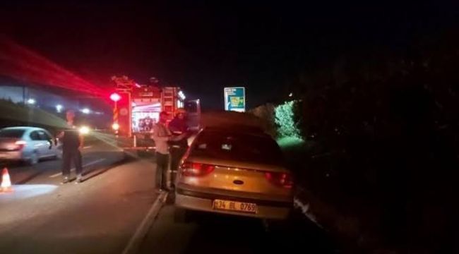 Tatil dönüşü otomobilde yangın çıktı