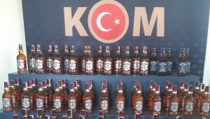 91 şişe gümrük kaçağı alkol ele geçirildi