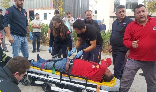 İnşaatın çatısında çalışırken alt kata düşen işçi yaralandı