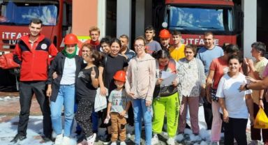 Özel çocuklardan Büyükşehir İtfaiyesine ziyaret