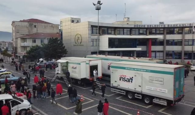 Büyükşehir’in mobil afet tırları Düzce’de