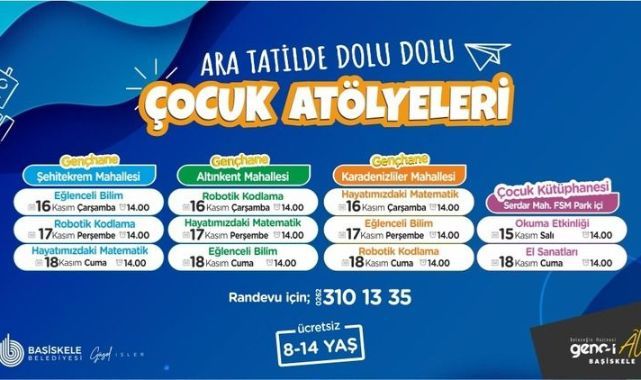 Çocuklar ara tatilde atölyelerde öğrenecek