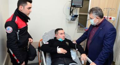 Kaza yapan yunus timini Tipioğlu yalnız bırakmadı