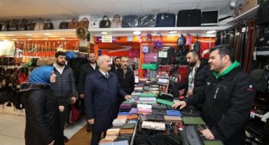 Başkanlar esnaf turu için Hacı Halil’de