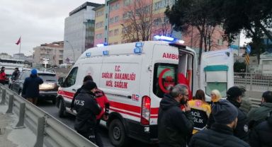 D-100'de zincirleme kazada bir araçta yangın çıktı