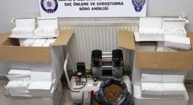 Sigara imalathanesi gibi eve polis operasyonu