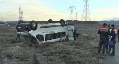 Gebze’de işçi servisi takla attı: 9 yaralı